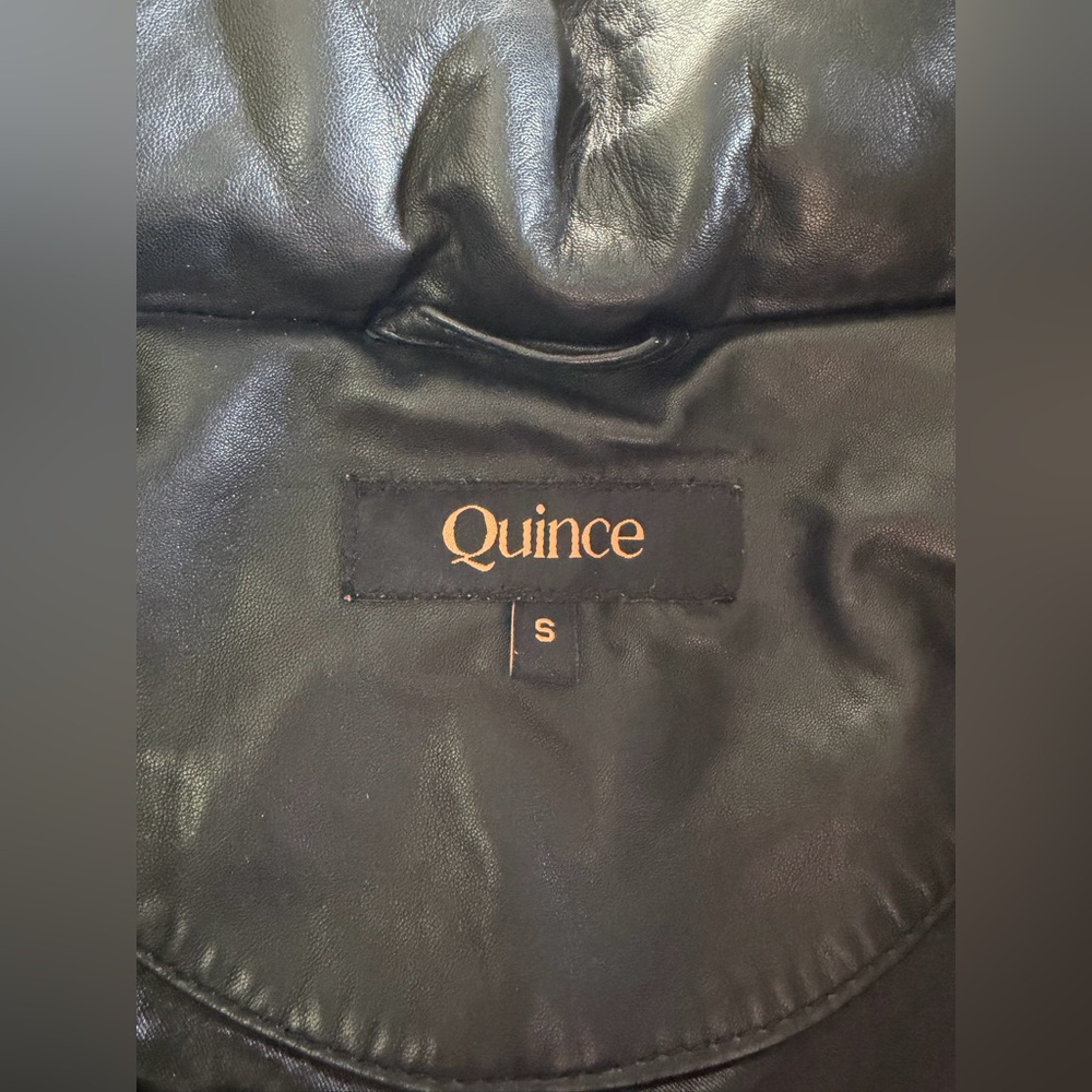 Quince 100% Leather Puffer Jacket in black size S - Picture 5 of 16